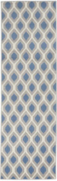 Nourison Grafix Blue Runner 6 to 9 ft Polypropylene Carpet 113410