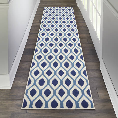 Nourison Grafix White Runner 23 X 76 Area Rug 805-113412 Image 3