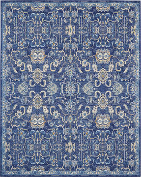 Nourison Grafix Blue Rectangle 8x10 ft Polypropylene Carpet 113414