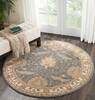 Nourison India House Blue Round 60 X 60 Area Rug 805-113420 Thumb 3