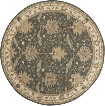 Nourison India House Blue Round 7 to 8 ft Wool Carpet 113422