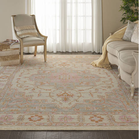 Nourison Jazmine Grey 86 X 116 Area Rug 805-113450 Image 3