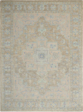Nourison Jazmine Grey Rectangle 8x11 ft Wool Carpet 113453