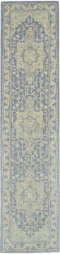 Nourison Jazmine Blue Runner 10 to 12 ft Wool Carpet 113454