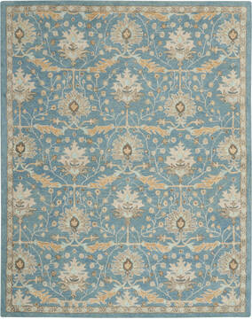 Nourison Jazmine Blue Rectangle 8x10 ft Wool Carpet 113461