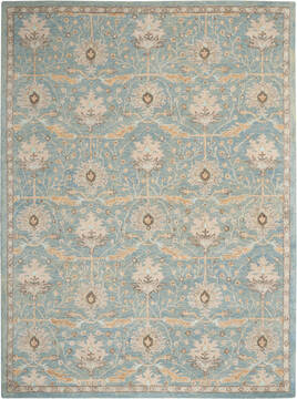 Nourison Jazmine Blue Rectangle 8x11 ft Wool Carpet 113462