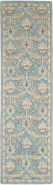 Nourison Jazmine Blue Runner 6 to 9 ft Wool Carpet 113469