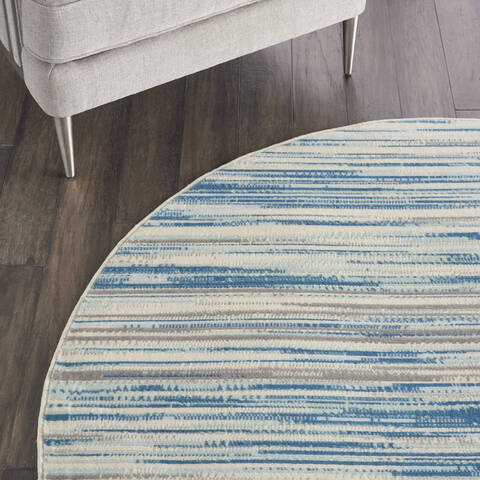 Nourison Jubilant Blue Round 53 X 53 Area Rug 805-113489 Image 4