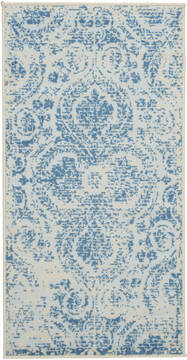 Nourison Jubilant Blue Rectangle 2x4 ft Polypropylene Carpet 113491