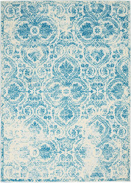 Nourison Jubilant Blue Rectangle 4x6 ft Polypropylene Carpet 113492