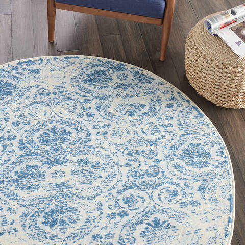 Nourison Jubilant Blue Round 53 X 53 Area Rug 805-113493 Image 4