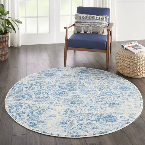 Nourison Jubilant Blue Round 53 X 53 Area Rug 805-113493 Image 5