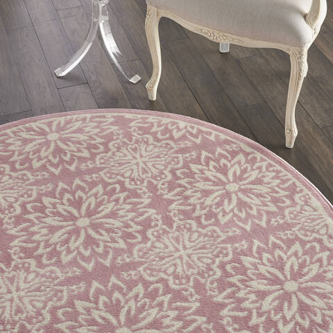 Nourison Jubilant Beige Round 53 X 53 Area Rug 805-113519 Image 4