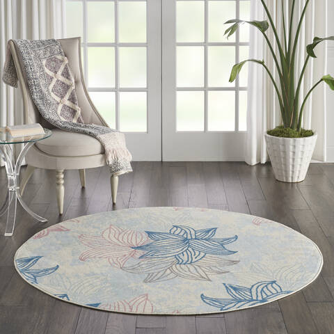 Nourison Jubilant Beige Round 53 X 53 Area Rug 805-113528 Image 3
