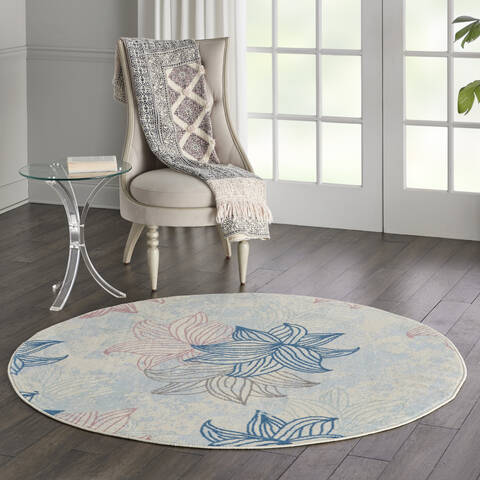 Nourison Jubilant Beige Round 53 X 53 Area Rug 805-113528 Image 5