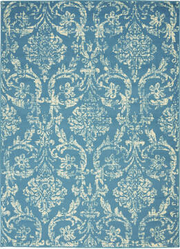 Nourison Jubilant Blue Rectangle 4x6 ft Polypropylene Carpet 113533