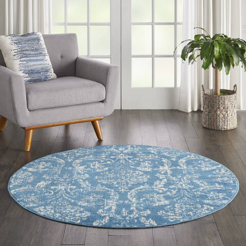 Nourison Jubilant Blue Round 53 X 53 Area Rug 805-113534 Image 3