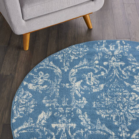 Nourison Jubilant Blue Round 53 X 53 Area Rug 805-113534 Image 4