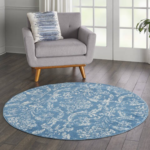 Nourison Jubilant Blue Round 53 X 53 Area Rug 805-113534 Image 5