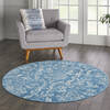 Nourison Jubilant Blue Round 53 X 53 Area Rug  805-113534 Thumb 5