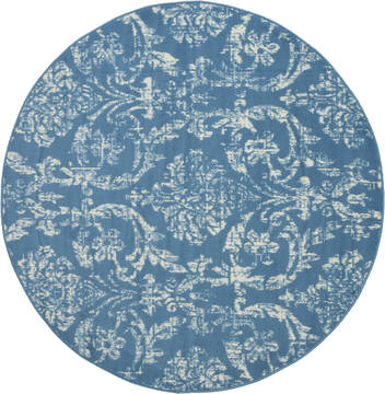 Nourison Jubilant Blue Round 5'3" X 5'3" Area Rug  805-113534