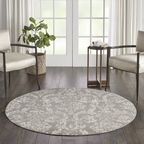 Nourison Jubilant Grey Round 53 X 53 Area Rug 805-113549 Image 3
