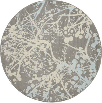 Nourison Jubilant Grey Round 5'3" X 5'3" Area Rug  805-113558