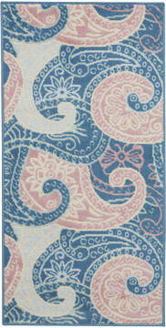 Nourison Jubilant Blue Rectangle 2x4 ft Polypropylene Carpet 113568
