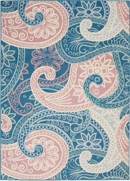 Nourison Jubilant Blue Rectangle 4x6 ft Polypropylene Carpet 113569