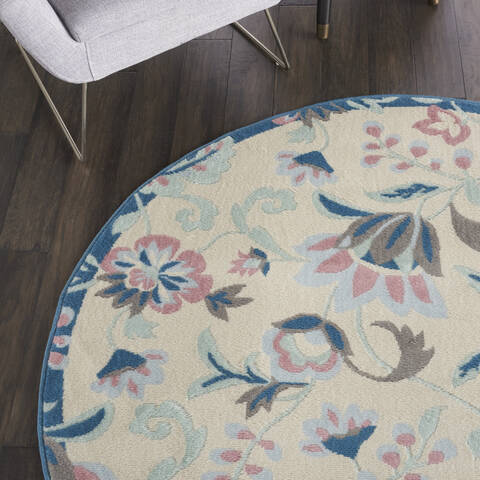 Nourison Jubilant Beige Round 53 X 53 Area Rug 805-113576 Image 4