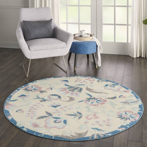 Nourison Jubilant Beige Round 53 X 53 Area Rug 805-113576 Image 5