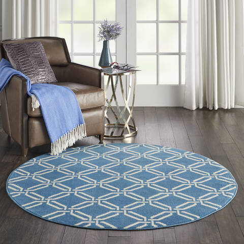 Nourison Jubilant Blue Round 53 X 53 Area Rug 805-113582 Image 3