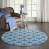 Nourison Jubilant Blue Round 53 X 53 Area Rug  805-113582 Thumb 3