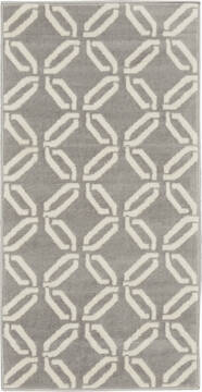 Nourison Jubilant Grey Rectangle 2x4 ft Polypropylene Carpet 113585