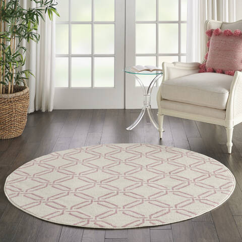 Nourison Jubilant Beige Round 53 X 53 Area Rug 805-113597 Image 3