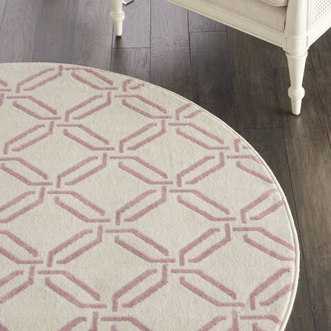 Nourison Jubilant Beige Round 53 X 53 Area Rug 805-113597 Image 4