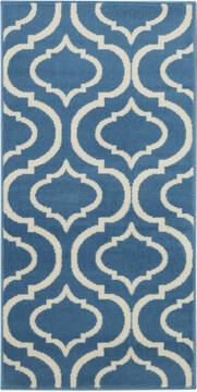 Nourison Jubilant Blue Rectangle 2x4 ft Polypropylene Carpet 113604