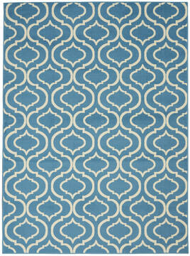 Nourison Jubilant Blue Rectangle 4x6 ft Polypropylene Carpet 113605