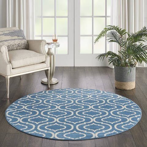 Nourison Jubilant Blue Round 53 X 53 Area Rug 805-113606 Image 3