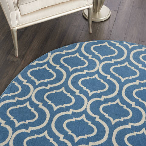 Nourison Jubilant Blue Round 53 X 53 Area Rug 805-113606 Image 4