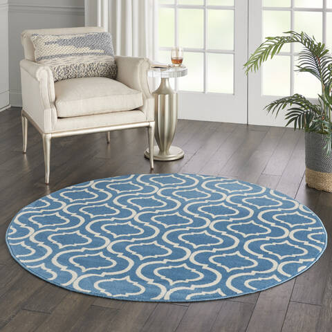 Nourison Jubilant Blue Round 53 X 53 Area Rug 805-113606 Image 5
