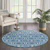 Nourison Jubilant Blue Round 53 X 53 Area Rug  805-113606 Thumb 3