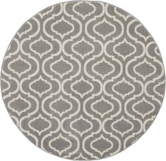 Nourison Jubilant Grey Round 5 to 6 ft Polypropylene Carpet 113611