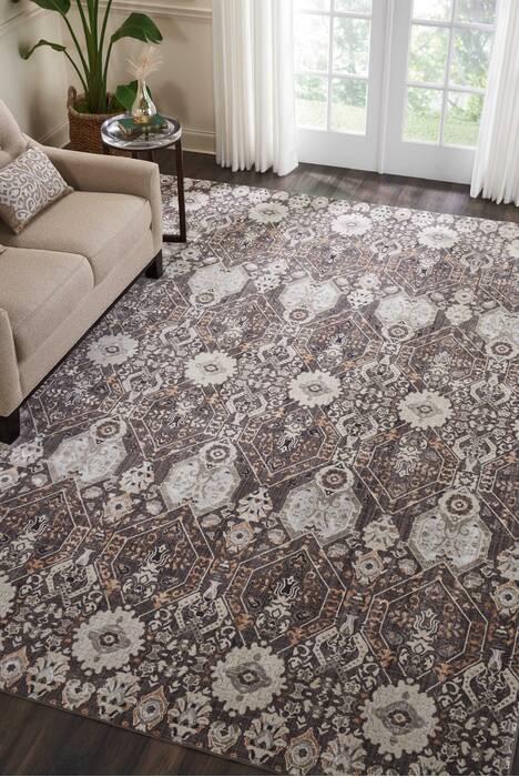 Nourison Silver Screen Grey 90 X 120 Area Rug 805-113639 Image 3
