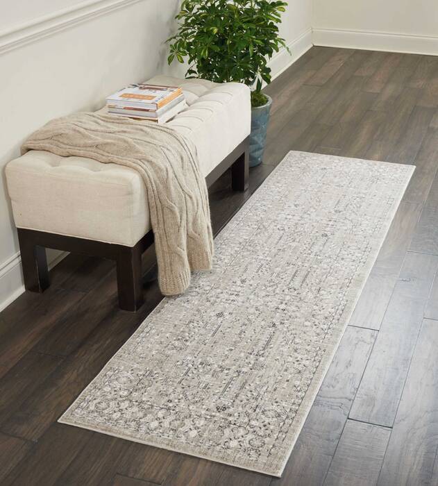 Nourison Silver Screen Beige Runner 22 X 76 Area Rug 805-113651 Image 3