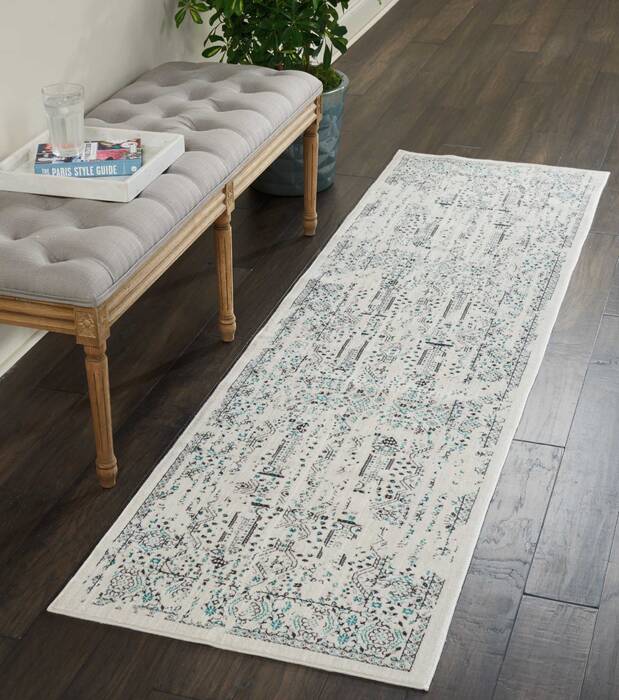 Nourison Silver Screen Beige Runner 22 X 76 Area Rug 805-113652 Image 3