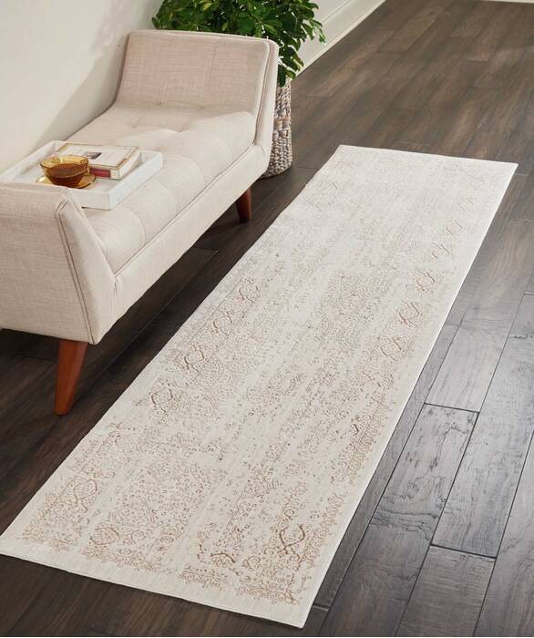 Nourison Silver Screen Beige Runner 22 X 76 Area Rug 805-113667 Image 3