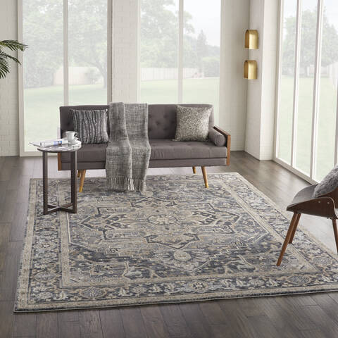 Nourison Moroccan Celebration Blue 93 X 129 Area Rug 805-113746 Image 5