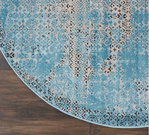 Nourison Karma Blue Round 53 X 53 Area Rug 805-113809 Image 1