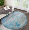 Nourison Karma Blue Round 53 X 53 Area Rug  805-113809 Thumb 3